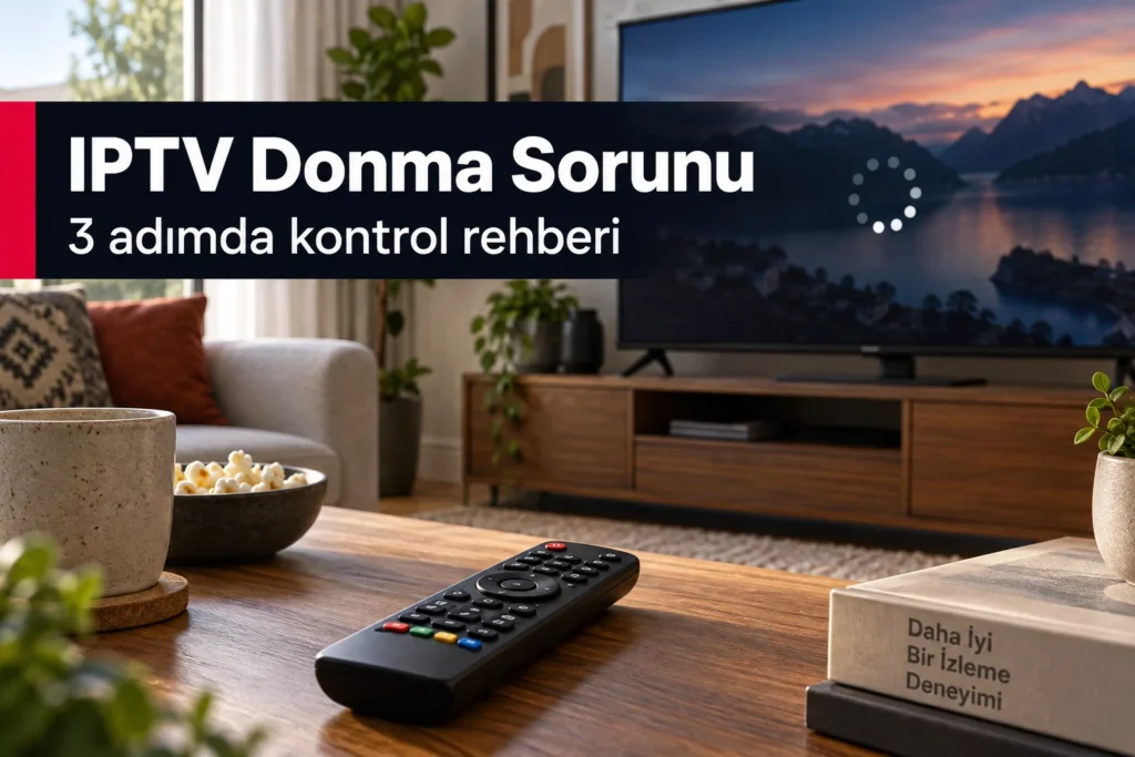 IPTV donma sorunu için televizyon ve kumandalı resimli kontrol rehberi