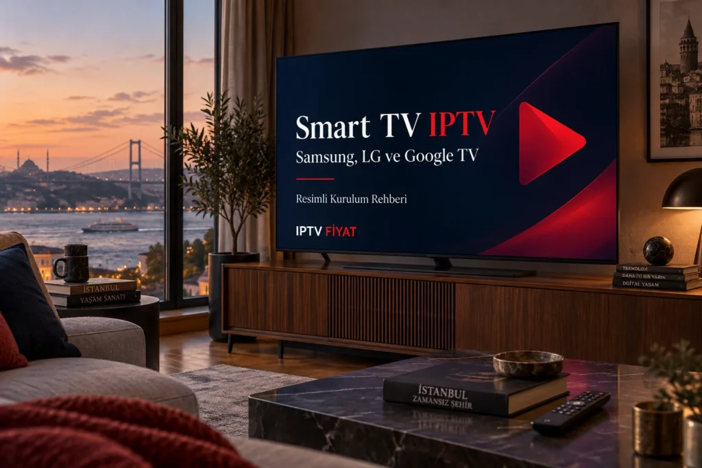 Smart TV IPTV kurulumu için Samsung LG ve Google TV rehberi kapağı