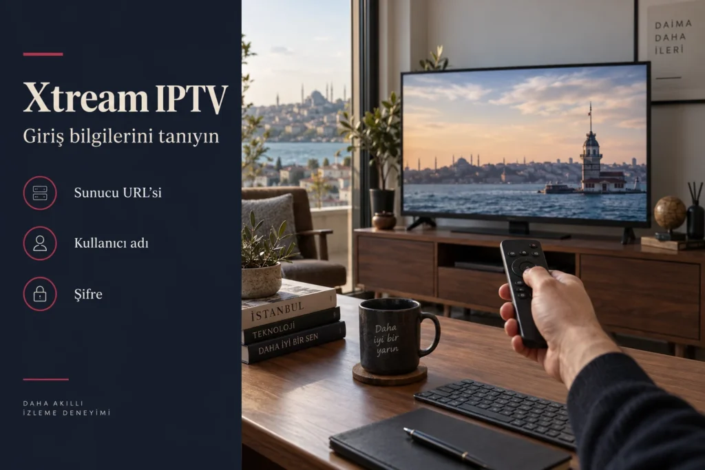 Xtream IPTV giriş bilgileri: sunucu URL’si, kullanıcı adı ve şifre